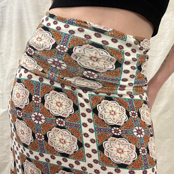 Voom by Joy Han VTG 00s Tiered Maxi Skirt Strapless Dress Geometric Mod Boho XS - Picture 5 of 12